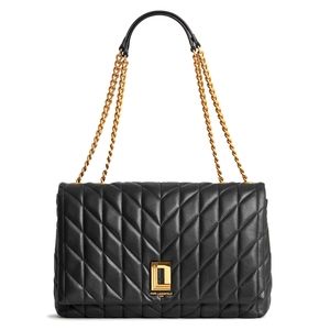 Karl Lagerfield Lafayette Black Purse with Gold Chain